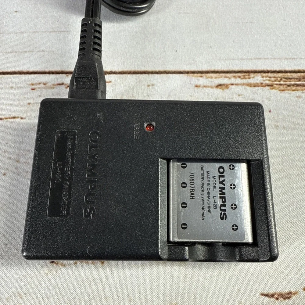 Olympus LI-40C Battery Charger With Cord & LI-42B Battery Stylus FE Tested